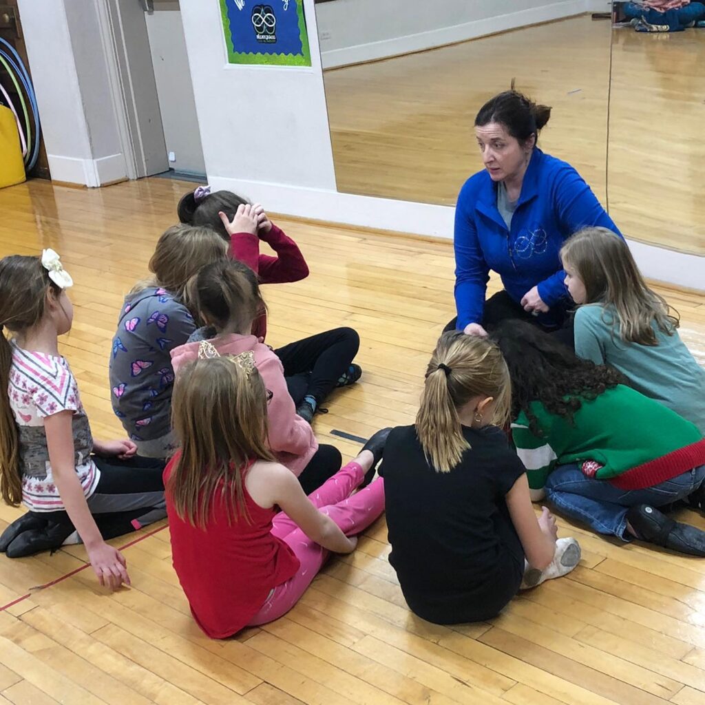 Megan Moloney with students in class at Artworks at the Carver School.